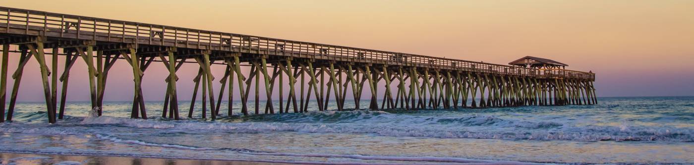 The Myrtle Beach pier at sunset